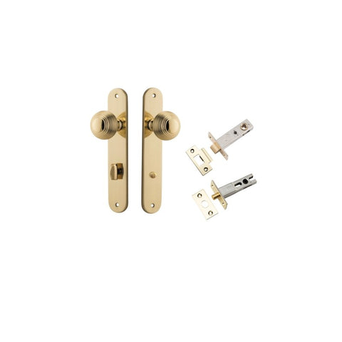 IVER Guildford Door Knob On Oval Backplate | Separate Privacy Kit | 9 Finishes - Polished Brass