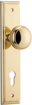 IVER Paddington Door Knob On Stepped Backplate | Entrance Lever Set Only | 9 Finishes - Polished Brass