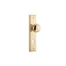 IVER Cambridge Door Knob On Stepped Backplate | Entrance Lever Set Only | 9 Finishes - Polished Brass