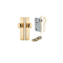 IVER Cambridge Door Knob On Stepped Backplate | Entrance Kit (Key/Thumb) | 9 Finishes - Polished Brass