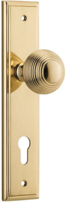 Iver Guildford Door Knob On Stepped Backplate - primehardware