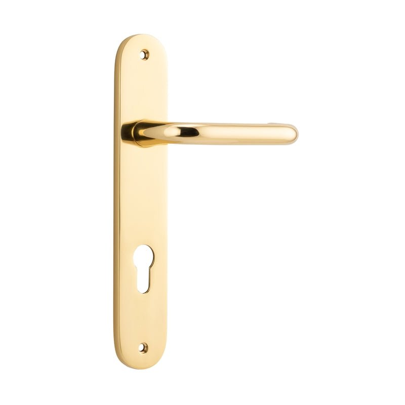 Iver Oslo Lever Door Handle On Oval Backplate - primehardware