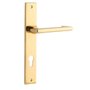 Iver Baltimore Return Door Lever on Rectangular Backplate | Entrance Lever Set Only | 7 Finishes - Polished Brass