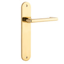 Iver Baltimore Return Solid Brass Door Lever on Oval Backplate | Passage Lever Set Only | 7 Finishes - Polished Brass