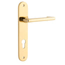 Iver Baltimore Return Solid Brass Door Lever on Oval Backplate | Entrance Lever Set Only | 7 Finishes - Polished Brass