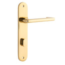 Iver Baltimore Return Solid Brass Door Lever on Oval Backplate | Privacy Lever Set Only | 7 Finishes - Polished Brass