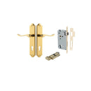 IVER Stirling Door Lever Handle On Shouldered Backplate | Entrance Kit (Key/Thumb) | 8 Finishes - Polished Brass