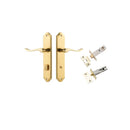 IVER Stirling Door Lever Handle On Shouldered Backplate | Separate Privacy Kit | 8 Finishes - Polished Brass