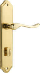 IVER Stirling Door Lever Handle On Shouldered Backplate | Privacy Lever Set Only | 8 Finishes - Polished Brass