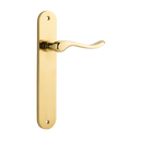 Iver Stirling Solid Brass Door Lever on Oval Backplate | Passage Lever Set Only | 8 Finishes - Polished Brass