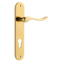 Iver Stirling Solid Brass Door Lever on Oval Backplate | Entrance Lever Set Only | 8 Finishes - Polished Brass