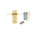 Iver Stirling Solid Brass Door Lever on Oval Backplate | Entrance Kit (Key/Key) | 8 Finishes - Polished Brass