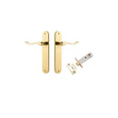 Iver Stirling Solid Brass Door Lever on Oval Backplate | Passage Kit | 8 Finishes - Polished Brass