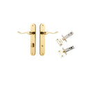 Iver Stirling Solid Brass Door Lever on Oval Backplate | Separate Privacy Kit | 8 Finishes - Polished Brass