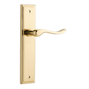 IVER Stirling Door Lever Handle On Stepped Backplate | Passage Lever Set Only | 8 Finishes - Polished Brass