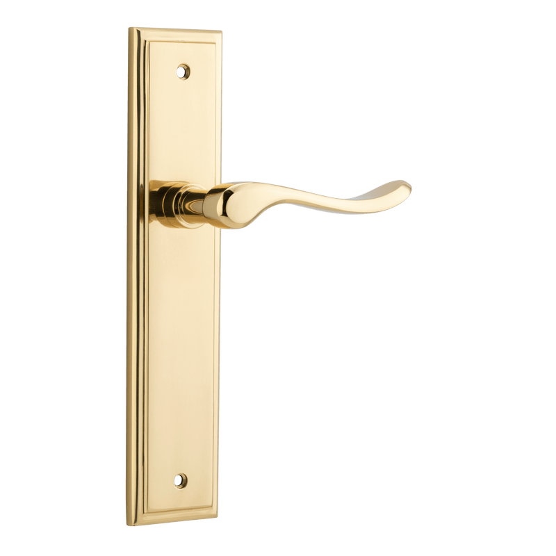 Iver Stirling Door Lever Handle On Stepped Backplate - primehardware