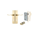IVER Stirling Door Lever Handle On Stepped Backplate | Entrance Kit (Key/Key) | 8 Finishes - Polished Brass