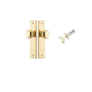 IVER Cambridge Door Knob On Chamfered Backplate | Passage Kit | 9 Finishes - Polished Brass