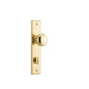 IVER Cambridge Door Knob On Chamfered Backplate | Privacy Lever Set Only | 9 Finishes - Polished Brass