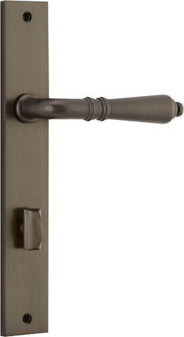 IVER Sarlat Lever Door Handle On Rectangular Backplate | Privacy Lever Set Only | 10 Finishes - Signature Brass