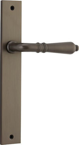 IVER Sarlat Lever Door Handle On Rectangular Backplate | Passage Lever Set Only | 10 Finishes - Signature Brass