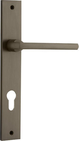 IVER Baltimore Door Lever Handle On Rectangular Backplate | Entrance- Lever Only | 7 Finishes - Signature Brass