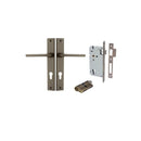 IVER Baltimore Door Lever Handle On Rectangular Backplate | Entrance Kit (Key/Key) | 7 Finishes - Signature Brass