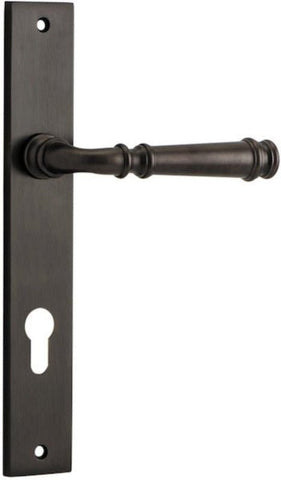 IVER Verona Door Lever Handle On Rectangular Backplate | Entrance Lever Set Only | 9 Finishes - Signature Brass
