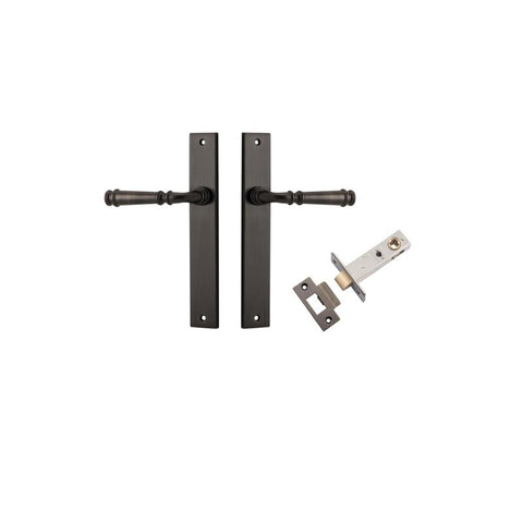 IVER Verona Door Lever Handle On Rectangular Backplate | Passage Kit | 9 Finishes - Signature Brass