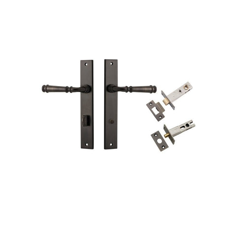 IVER Verona Door Lever Handle On Rectangular Backplate | Separate Privacy Kit | 9 Finishes - Signature Brass