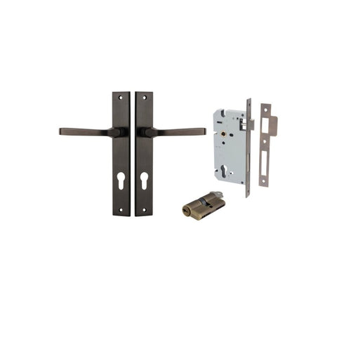 IVER Annecy Door Lever Handle On Rectangular Backplate | Entrance Kit (Key/Key) | 9 Finishes - Signature Brass