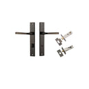 IVER Annecy Door Lever Handle On Rectangular Backplate | Separate Privacy Kit | 9 Finishes - Signature Brass