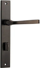 IVER Annecy Door Lever Handle On Rectangular Backplate | Privacy Lever Set Only | 9 Finishes - Signature Brass