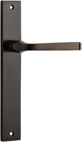 IVER Annecy Door Lever Handle On Rectangular Backplate | Passage Lever Set Only | 9 Finishes - Signature Brass