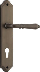 IVER Sarlat Lever Door Handle On Shouldered Backplate | Entrance Lever Set Only | 10 Finishes - Signature Brass