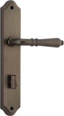 IVER Sarlat Lever Door Handle On Shouldered Backplate | Privacy Lever Set Only | 10 Finishes - Signature Brass