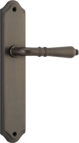 IVER Sarlat Lever Door Handle On Shouldered Backplate | Passage Lever Set Only | 10 Finishes - Signature Brass