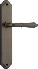 IVER Sarlat Lever Door Handle On Shouldered Backplate | Passage Lever Set Only | 10 Finishes - Signature Brass