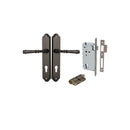 IVER Verona Door Lever Handle On Shouldered Backplate | Entrance Kit (Key/Key) | 9 Finishes - Signature Brass