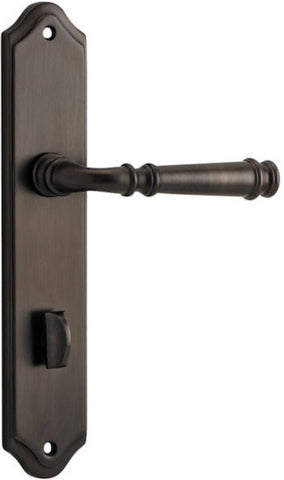 IVER Verona Door Lever Handle On Shouldered Backplate | Privacy Lever Set Only | 9 Finishes - Signature Brass