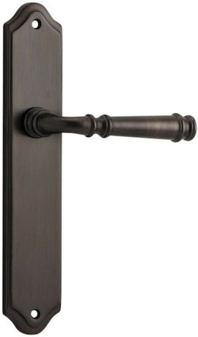IVER Verona Door Lever Handle On Shouldered Backplate | Passage Lever Set Only | 9 Finishes - Signature Brass