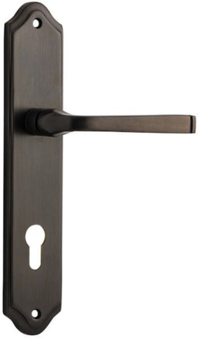 IVER Annecy Door Lever Handle On Shouldered Backplate | Entrance Lever Set Only | 9 Finishes - Signature Brass
