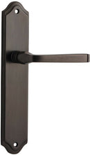 IVER Annecy Door Lever Handle On Shouldered Backplate | Passage Lever Set Only | 9 Finishes - Signature Brass