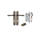Iver Sarlat Solid Brass Door Lever on Oval Backplate | Entrance Kit (Key/Key) | 10 Finishes - Signature Brass