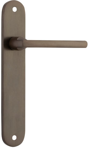 Iver Baltimore Solid Brass Door Lever on Oval Backplate | Passage Lever Set Only | 7 Finishes - Signature Brass