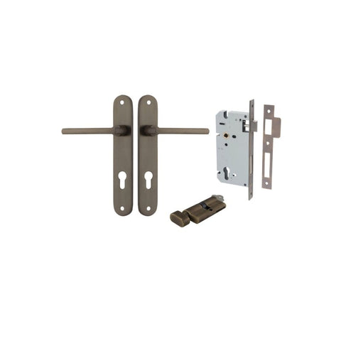 Iver Baltimore Solid Brass Door Lever on Oval Backplate | Entrance Kit (Key/Thumb) | 7 Finishes - Signature Brass
