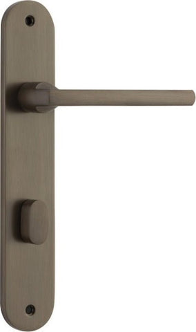 Iver Baltimore Solid Brass Door Lever on Oval Backplate | Privacy Lever Set Only | 7 Finishes - Signature Brass