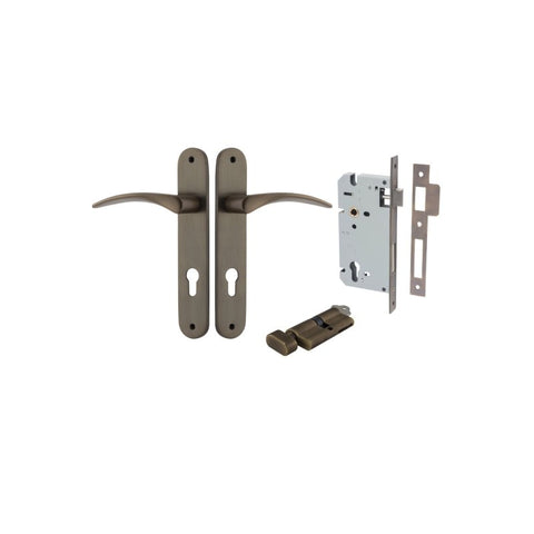 Iver Oxford Solid Brass Door Lever on Oval Backplate | Entrance Kit (Key/Thumb) | 4 Finishes - Signature Brass
