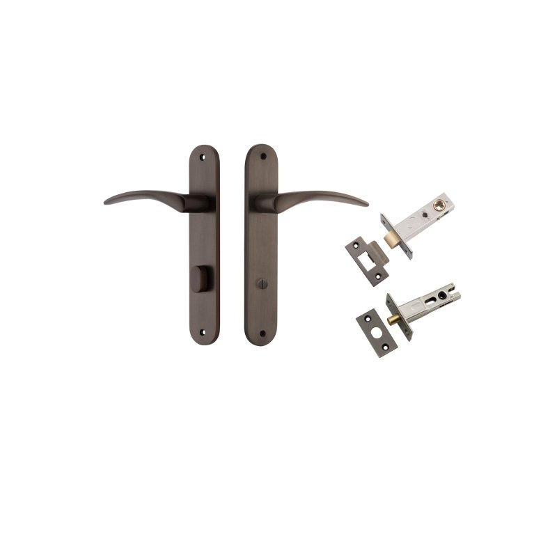 Iver Oxford Door Lever Handle On Oval Backplate - primehardware