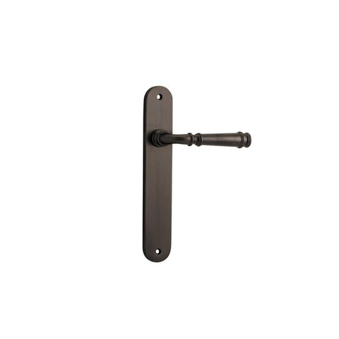 Iver Verona Solid Brass Door Lever on Oval Backplate | Passage Lever Set Only | 9 Finishes - Signature Brass